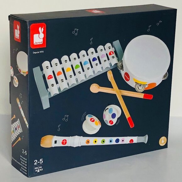 Janod Wooden & Metal Confetti Musical Set New in Box For Age 2+ - Picture 7 of 15